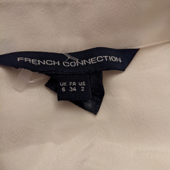 French Connection Asymmetric Silk Cream Blouse - Picture 9 of 9